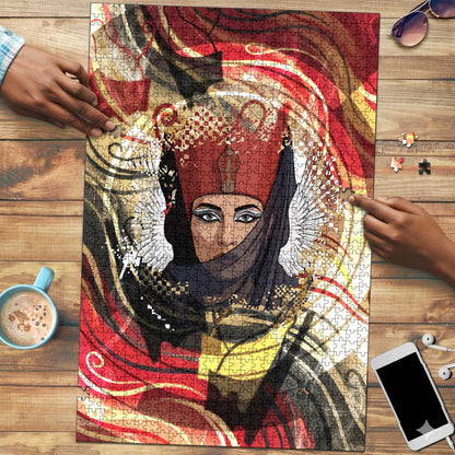 Amunet Puzzle with Egyptian Queen Portrait Ancient Mythology