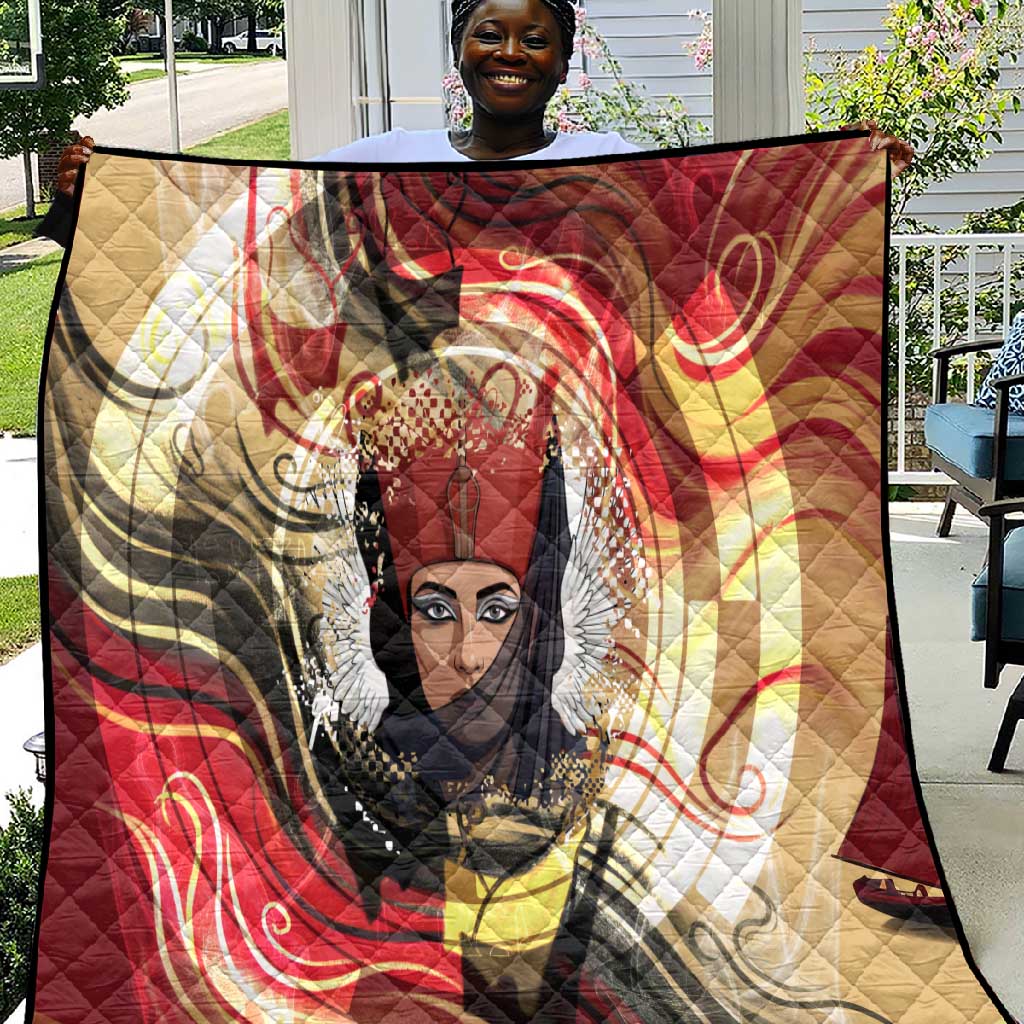 Amunet Quilt with Egyptian Queen Portrait Ancient Mythology