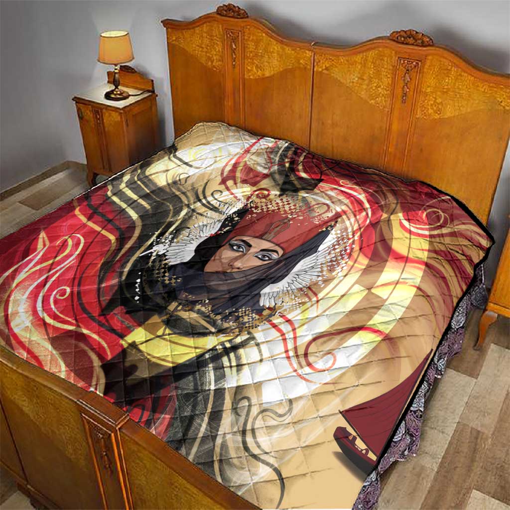 Amunet Quilt with Egyptian Queen Portrait Ancient Mythology