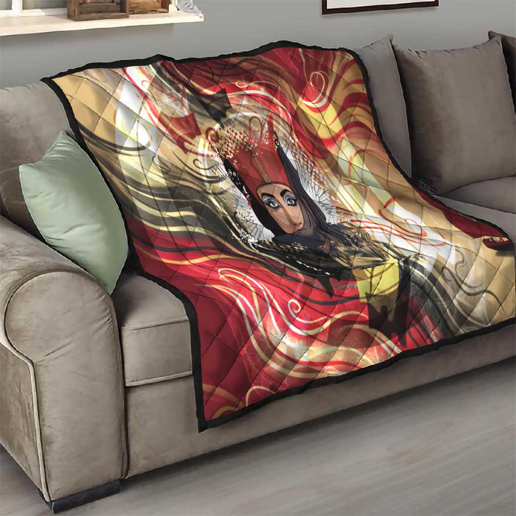 Amunet Quilt with Egyptian Queen Portrait Ancient Mythology