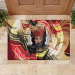 Amunet Rubber Doormat with Egyptian Queen Portrait Ancient Mythology