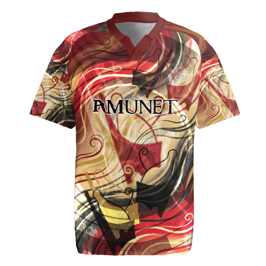 Amunet Rugby Jersey with Egyptian Queen Portrait Ancient Mythology