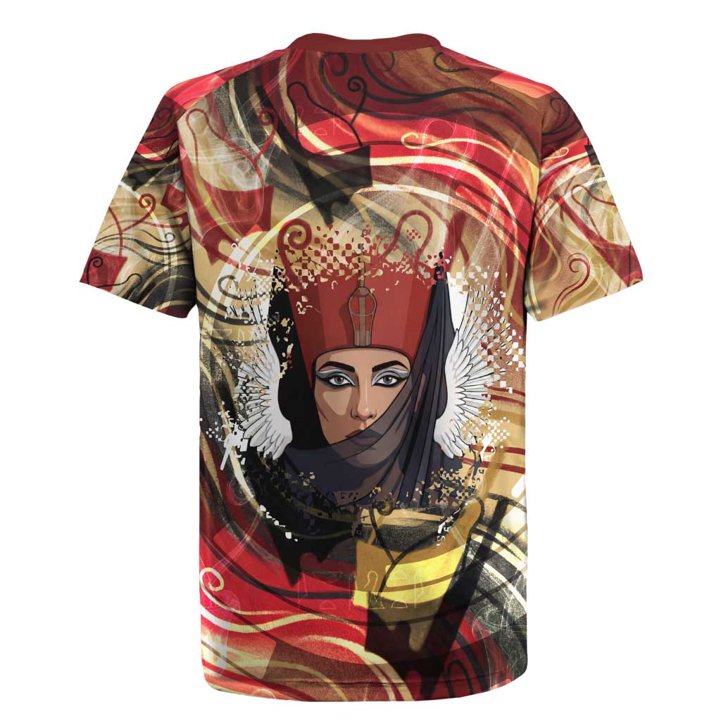 Amunet Rugby Jersey with Egyptian Queen Portrait Ancient Mythology