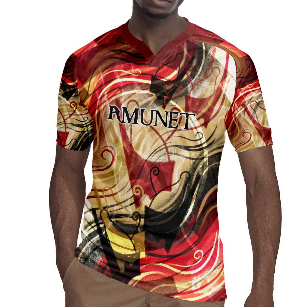 Amunet Rugby Jersey with Egyptian Queen Portrait Ancient Mythology