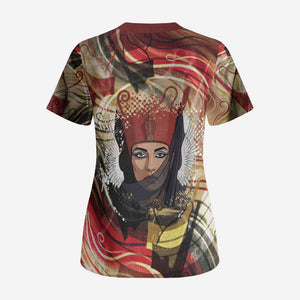 Amunet Scrub Top with Egyptian Queen Portrait Ancient Mythology
