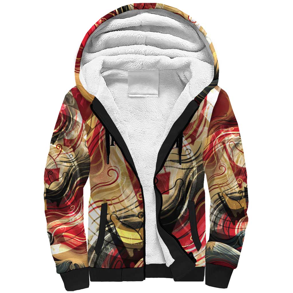 Amunet Sherpa Hoodie with Egyptian Queen Portrait Ancient Mythology