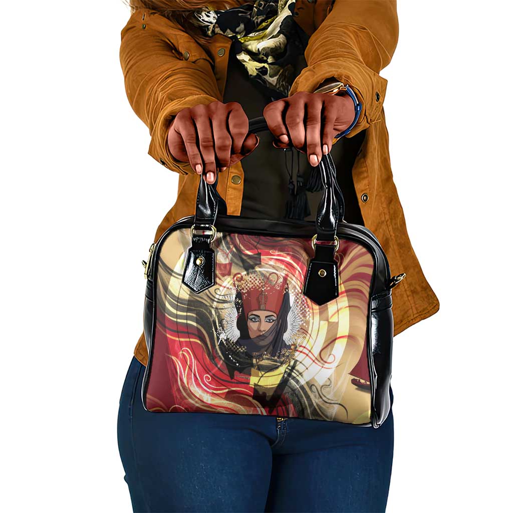 Amunet Shoulder Handbag with Egyptian Queen Portrait Ancient Mythology