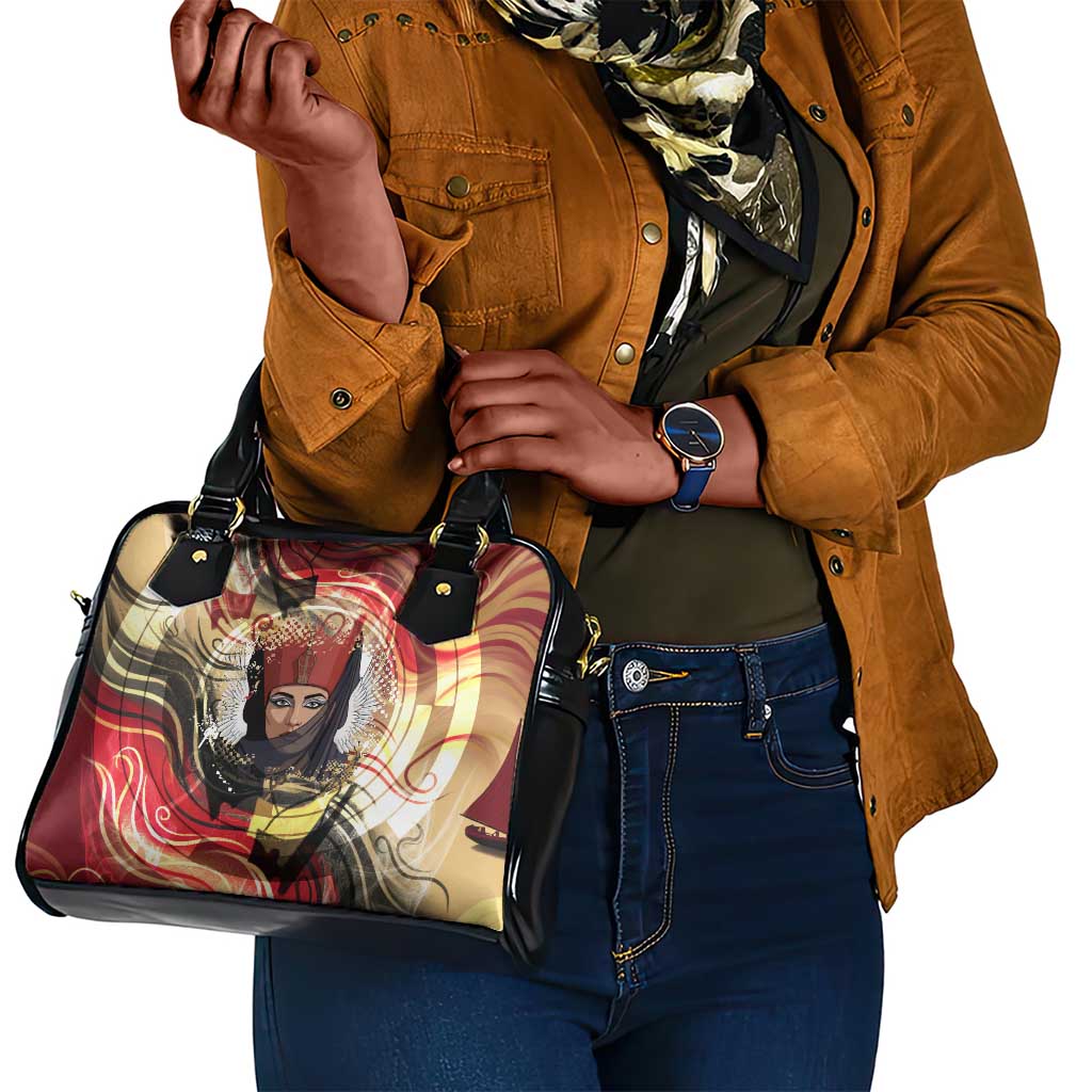 Amunet Shoulder Handbag with Egyptian Queen Portrait Ancient Mythology