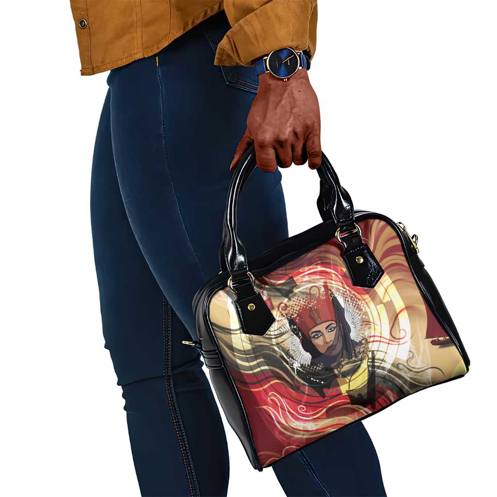 Amunet Shoulder Handbag with Egyptian Queen Portrait Ancient Mythology