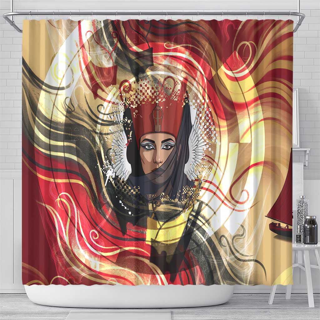 Amunet Shower Curtain with Egyptian Queen Portrait Ancient Mythology