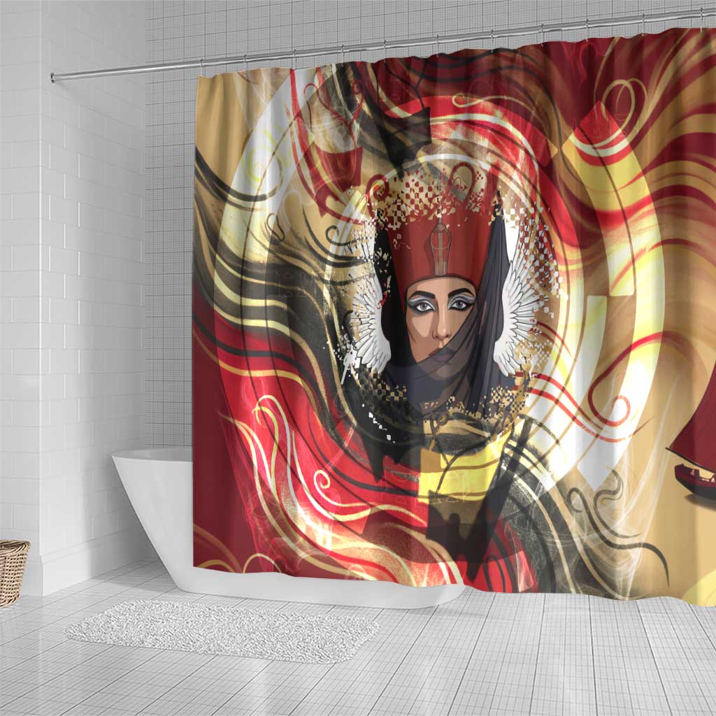 Amunet Shower Curtain with Egyptian Queen Portrait Ancient Mythology
