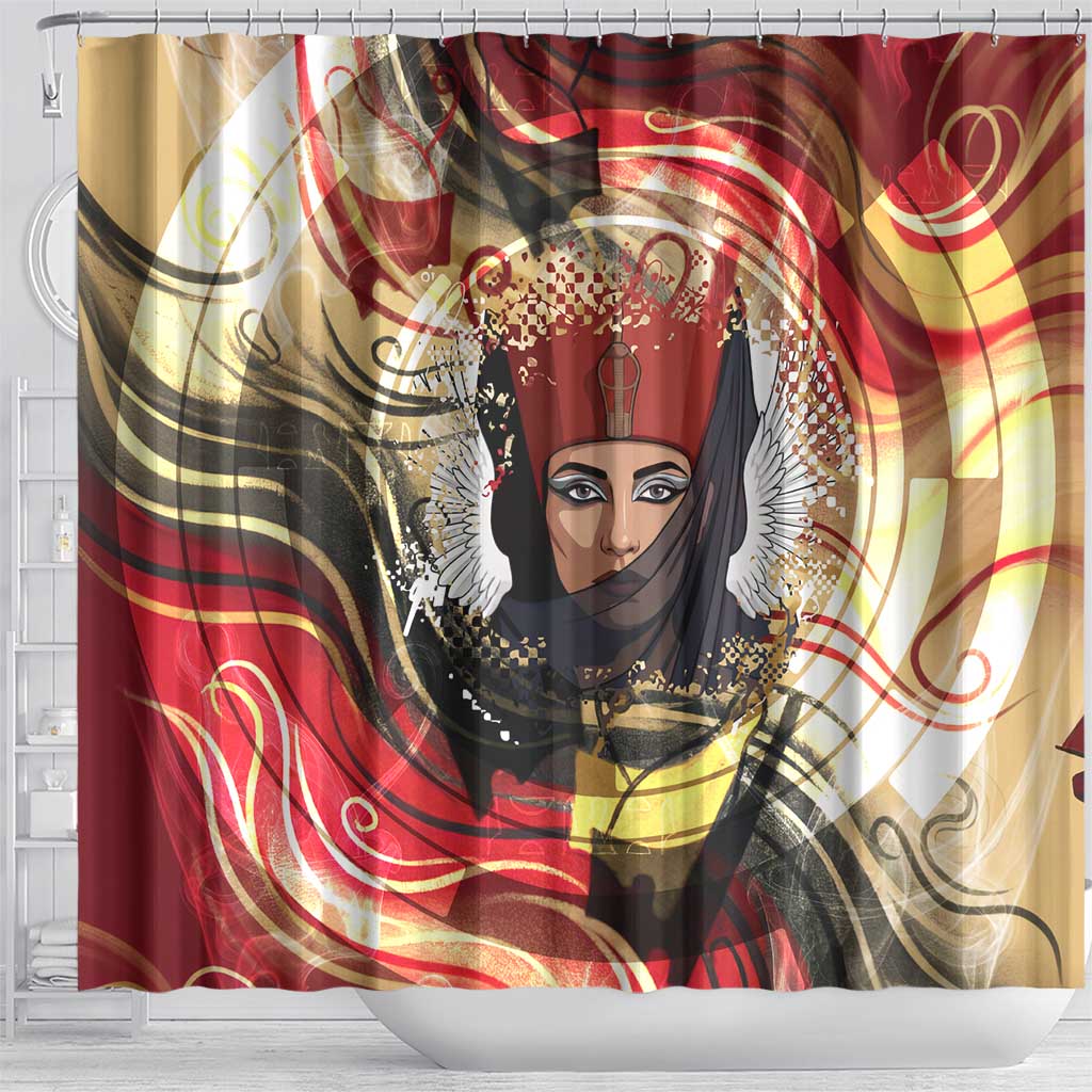 Amunet Shower Curtain with Egyptian Queen Portrait Ancient Mythology