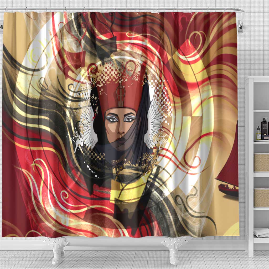 Amunet Shower Curtain with Egyptian Queen Portrait Ancient Mythology