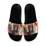 Amunet Slide Sandals with Egyptian Queen Portrait Ancient Mythology