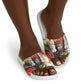 Amunet Slide Sandals with Egyptian Queen Portrait Ancient Mythology