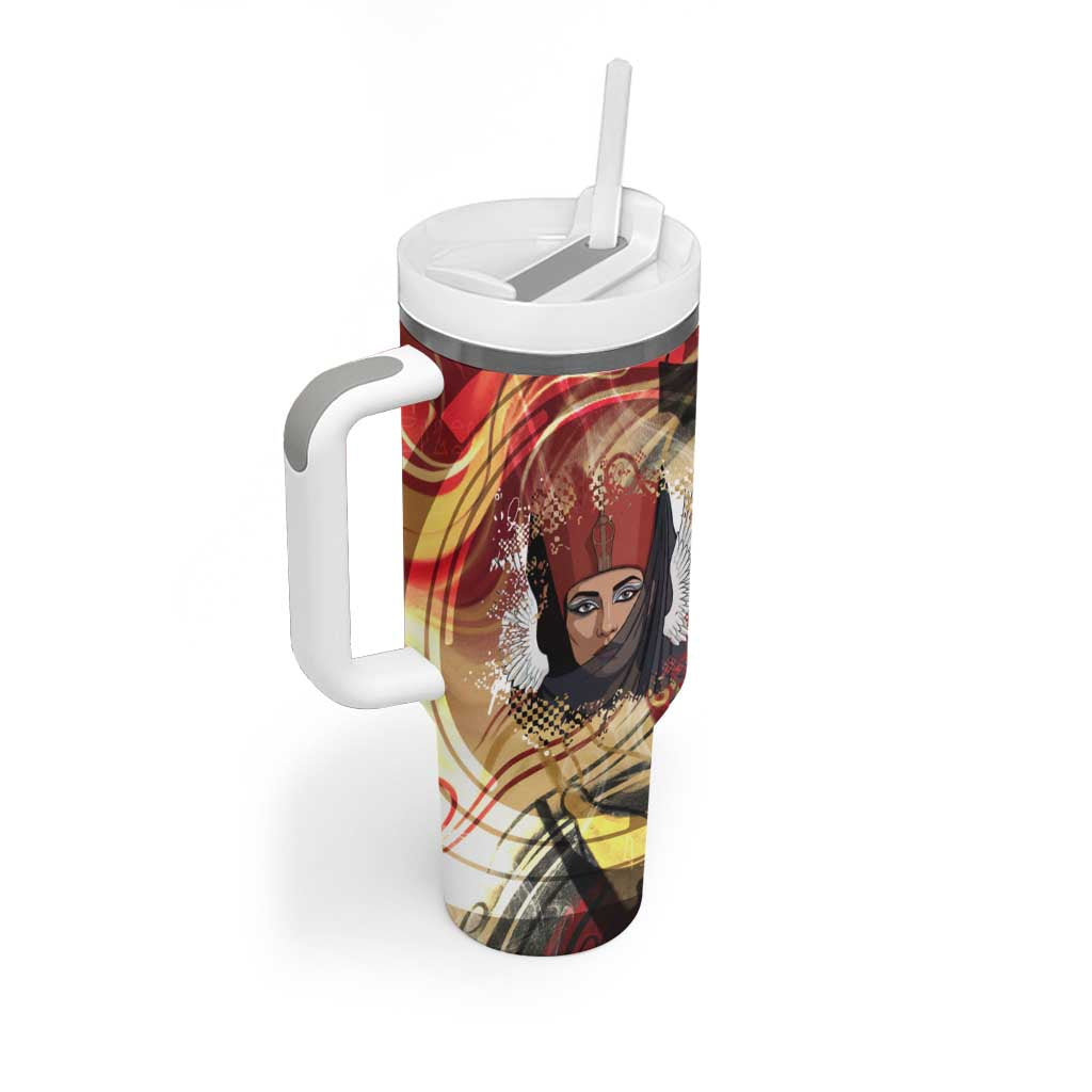 Amunet Tumbler With Handle with Egyptian Queen Portrait Ancient Mythology