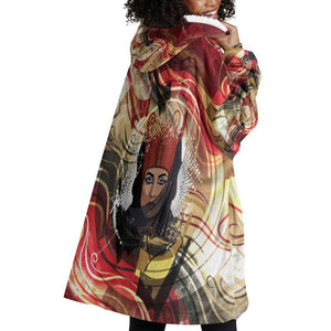 Amunet Wearable Blanket Hoodie with Egyptian Queen Portrait Ancient Mythology