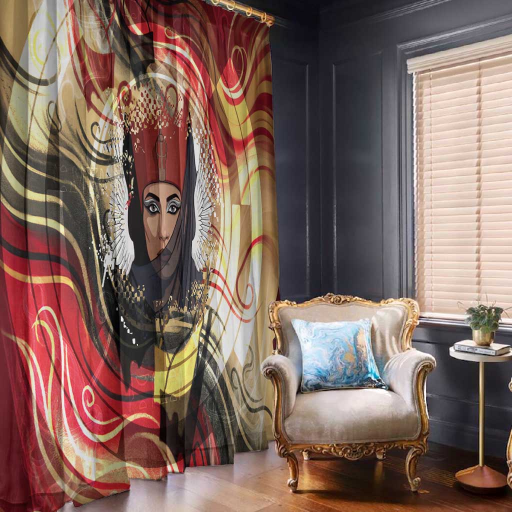 Amunet Window Curtain with Egyptian Queen Portrait Ancient Mythology