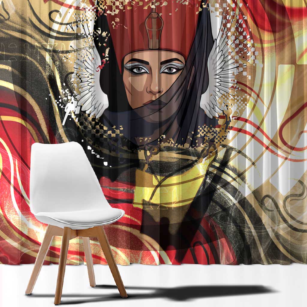 Amunet Window Curtain with Egyptian Queen Portrait Ancient Mythology