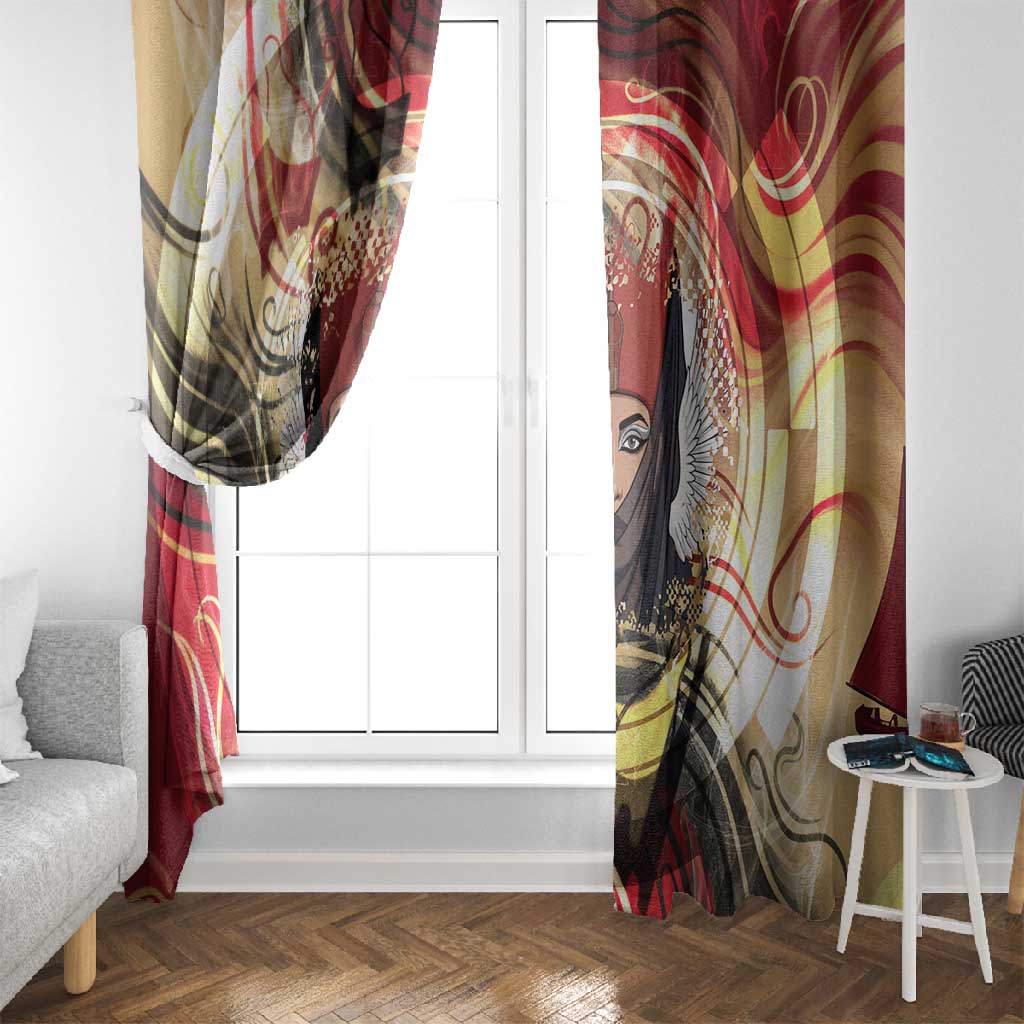 Amunet Window Curtain with Egyptian Queen Portrait Ancient Mythology