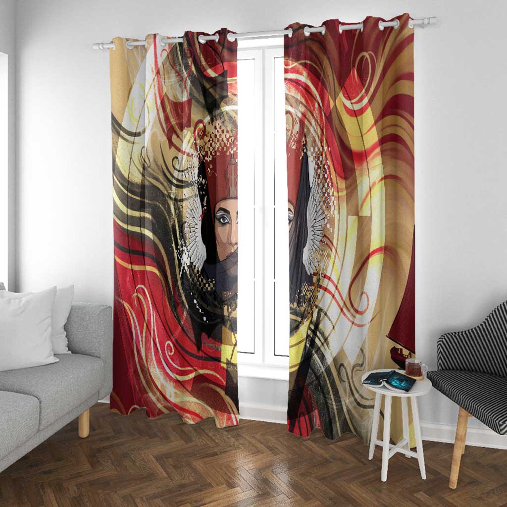 Amunet Window Curtain with Egyptian Queen Portrait Ancient Mythology