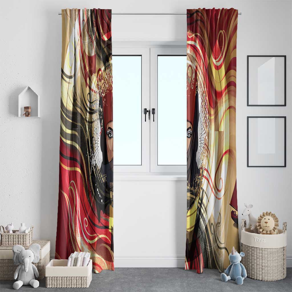 Amunet Window Curtain with Egyptian Queen Portrait Ancient Mythology