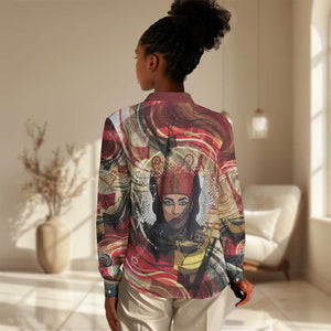 Amunet Women Casual Shirt with Egyptian Queen Portrait Ancient Mythology