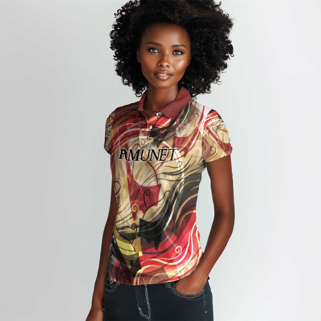 Amunet Women Polo Shirt with Egyptian Queen Portrait Ancient Mythology