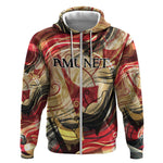 Amunet Zip Hoodie with Egyptian Queen Portrait Ancient Mythology