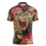 Amunet Zipper Polo Shirt with Egyptian Queen Portrait Ancient Mythology