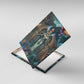 Amunet Ancient Temple Egyptian Canvas Wall Art with Golden Serpent Mythology in Teal Tones