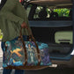 Amunet Ancient Temple Egyptian Travel Bag with Golden Serpent Mythology in Teal Tones