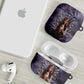 Anput Sacred Urn AirPods Case with Papyrus Flowers Egyptian Guardian in Violet Mist