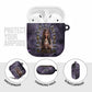 Anput Sacred Urn AirPods Case with Papyrus Flowers Egyptian Guardian in Violet Mist