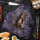 Anput Sacred Urn Apron with Papyrus Flowers Egyptian Guardian in Violet Mist