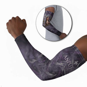 Anput Sacred Urn Arm Sleeves with Papyrus Flowers Egyptian Guardian in Violet Mist