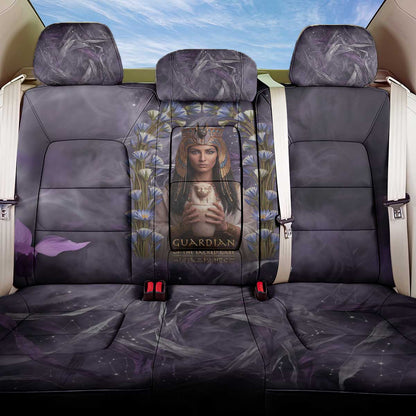Anput Sacred Urn Back Car Seat Cover with Papyrus Flowers Egyptian Guardian in Violet Mist