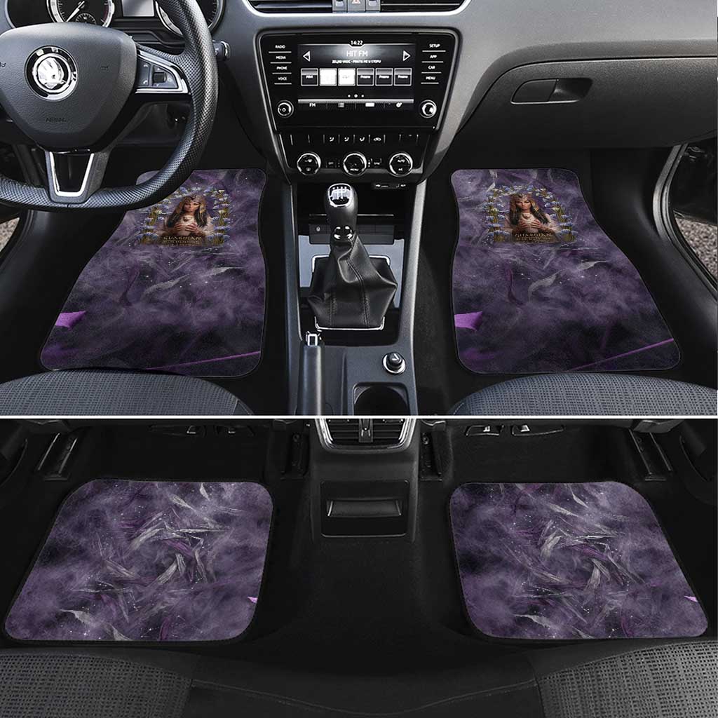 Anput Sacred Urn Car Mats with Papyrus Flowers Egyptian Guardian in Violet Mist