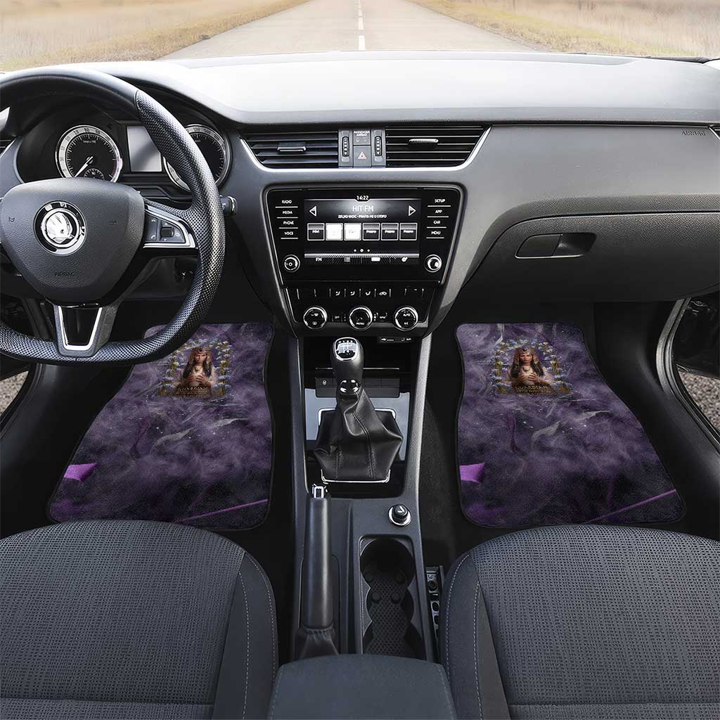 Anput Sacred Urn Car Mats with Papyrus Flowers Egyptian Guardian in Violet Mist