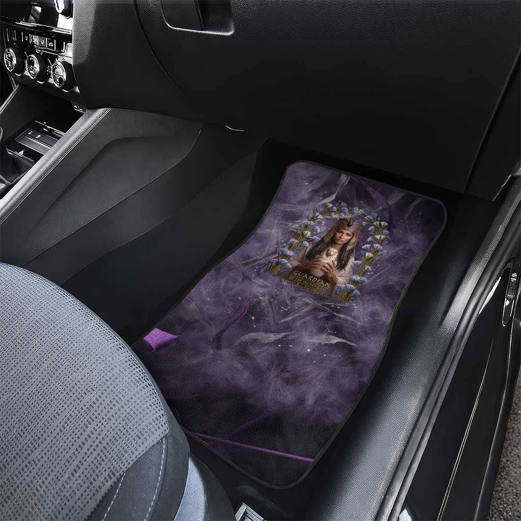 Anput Sacred Urn Car Mats with Papyrus Flowers Egyptian Guardian in Violet Mist
