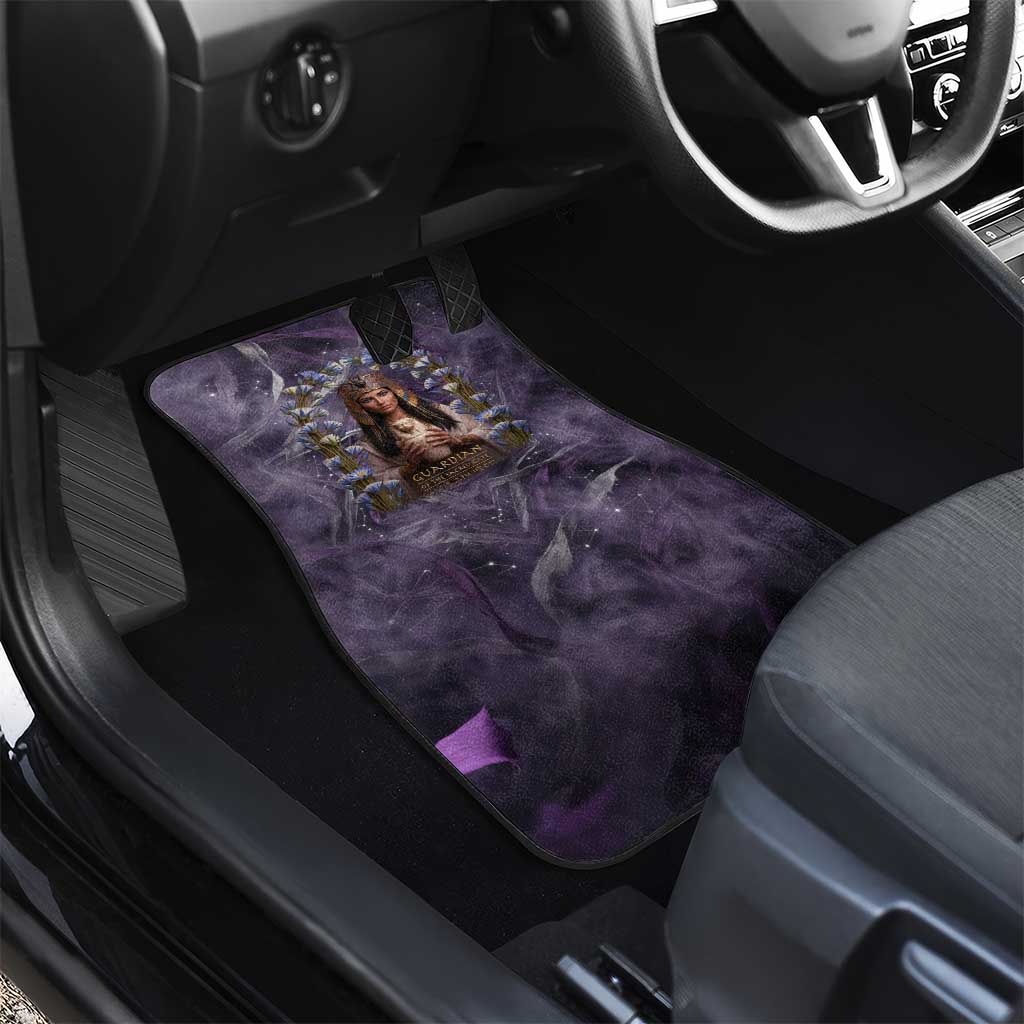 Anput Sacred Urn Car Mats with Papyrus Flowers Egyptian Guardian in Violet Mist