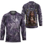 Anput Sacred Urn Hockey Jersey with Papyrus Flowers Egyptian Guardian in Violet Mist