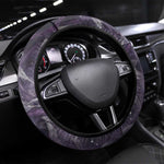 Anput Sacred Urn Steering Wheel Cover with Papyrus Flowers Egyptian Guardian in Violet Mist