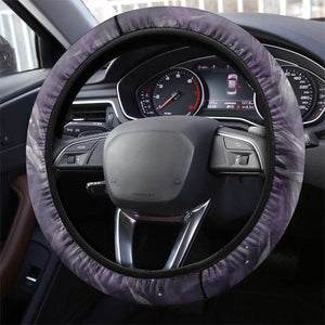 Anput Sacred Urn Steering Wheel Cover with Papyrus Flowers Egyptian Guardian in Violet Mist