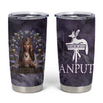 Anput Sacred Urn Tumbler Cup with Papyrus Flowers Egyptian Guardian in Violet Mist