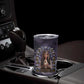 Anput Sacred Urn Tumbler Cup with Papyrus Flowers Egyptian Guardian in Violet Mist
