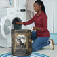 Anput Jackal Mask Laundry Basket with Full Moon Egyptian Afterlife Symbolism