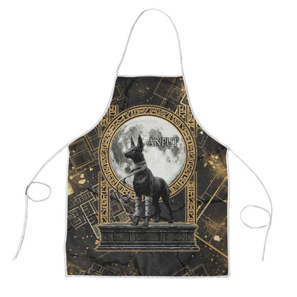 Anput Jackal Mask Apron with Full Moon Egyptian Afterlife Symbolism