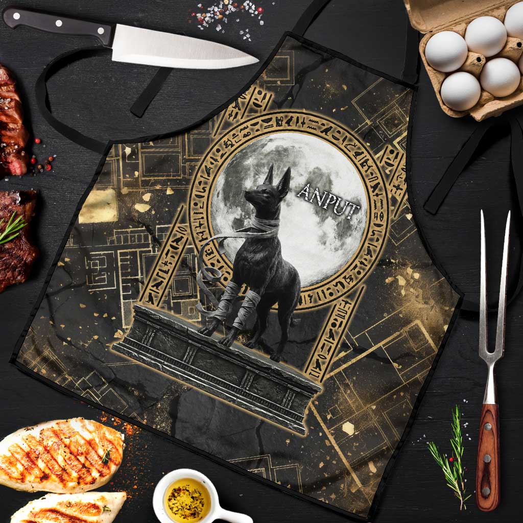 Anput Jackal Mask Apron with Full Moon Egyptian Afterlife Symbolism
