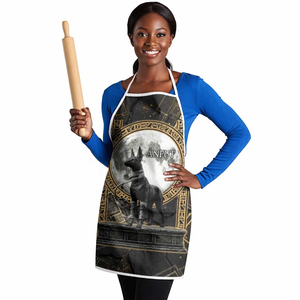 Anput Jackal Mask Apron with Full Moon Egyptian Afterlife Symbolism